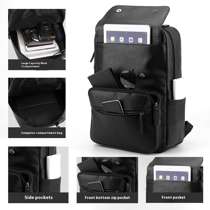 VoyageCraft™ Waterproof Leather Travel Rucksack