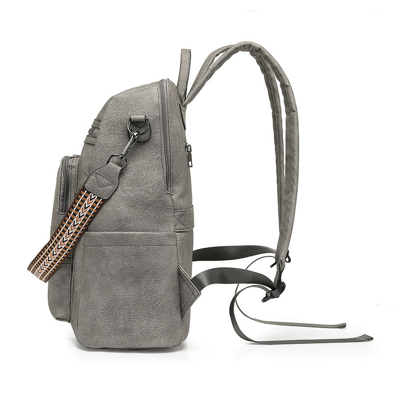 RetroEdge™ PU Contrast-Color Fashion Backpack