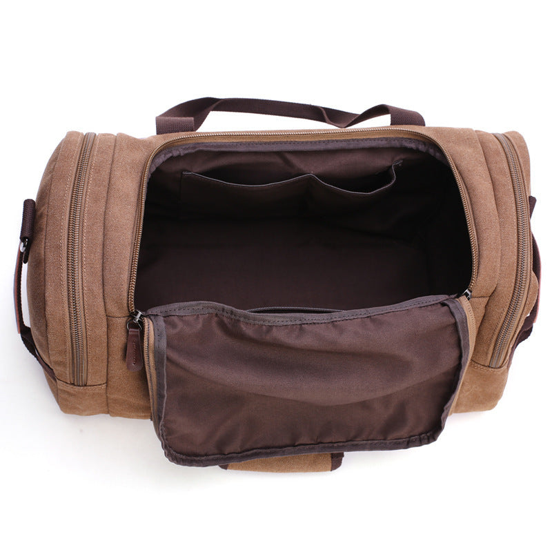 Open Feldacks CanvasFlex duffel bag showing spacious interior and multiple compartments
