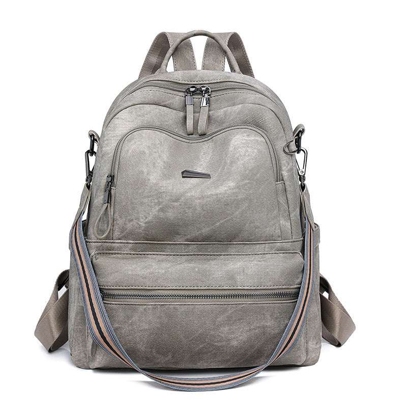 Feldacks lightweight girls backpack for travel in gray with multiple zippered compartments and adjustable straps