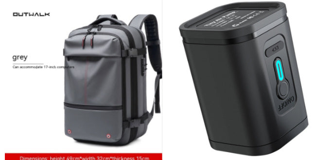 Feldacks grey carry-on backpack for frequent flyers with multiple compartments and padded straps