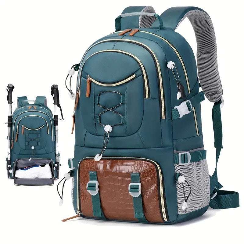 Feldacks SummitGear large capacity gym bag backpack in green with multiple compartments and padded straps