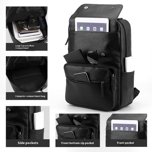 VoyageCraft™ Waterproof Leather Travel Rucksack