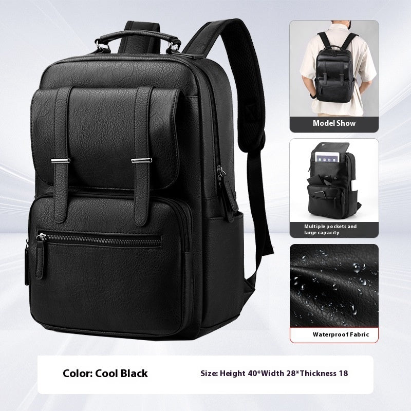 VoyageCraft™ Waterproof Leather Travel Rucksack