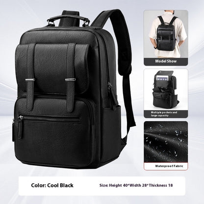 VoyageCraft™ Waterproof Leather Travel Rucksack