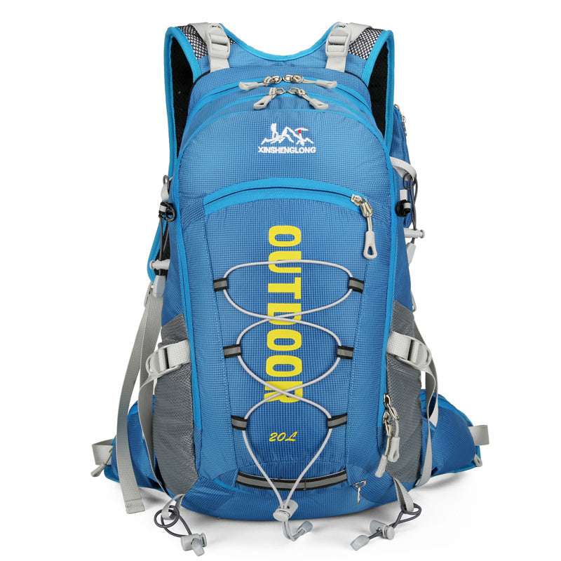 Feldacks blue backpack with multiple compartments and straps, the best backpack for outdoor sports