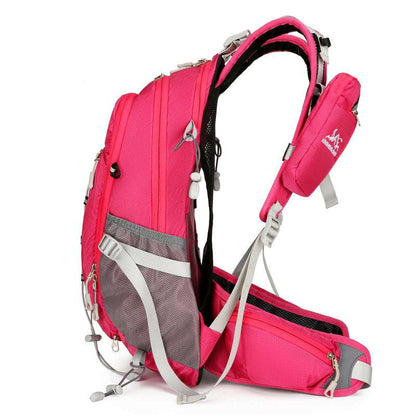 Feldacks pink backpack with multiple compartments and straps, designed as the best backpack for outdoor sports