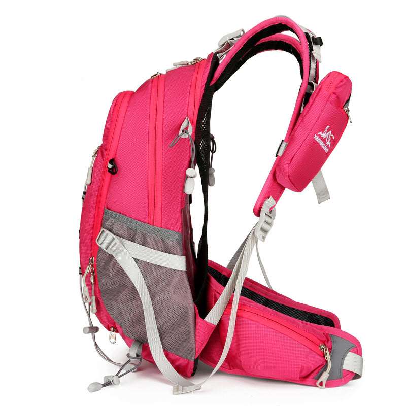 Feldacks pink backpack with multiple compartments and straps, designed as the best backpack for outdoor sports