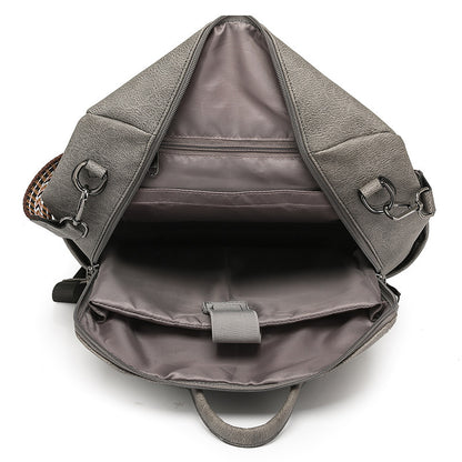 RetroEdge™ PU Contrast-Color Fashion Backpack