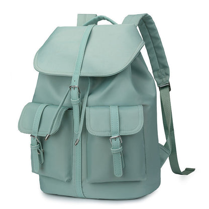 Feldacks elegant backpack for women in light green with buckle flap pockets and adjustable straps