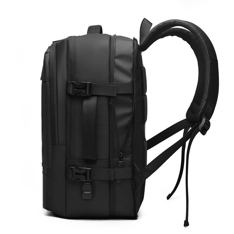 Feldacks black executive carry on backpack with multiple compartments and adjustable straps