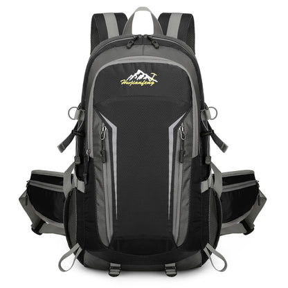 Feldacks black and gray mountaineering backpack for men with multiple pockets and adjustable straps