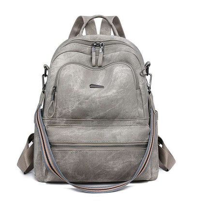 Feldacks lightweight girls backpack for travel in gray with multiple zippered compartments and adjustable straps
