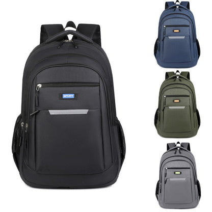 Feldacks travel laptop backpack available in black, blue, green, and gray with multiple compartments