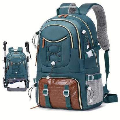 Feldacks SummitGear large capacity gym bag backpack in green with multiple compartments and padded straps