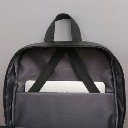 Interior view of Feldacks UrbanFlex men's laptop backpack with laptop compartment and black straps