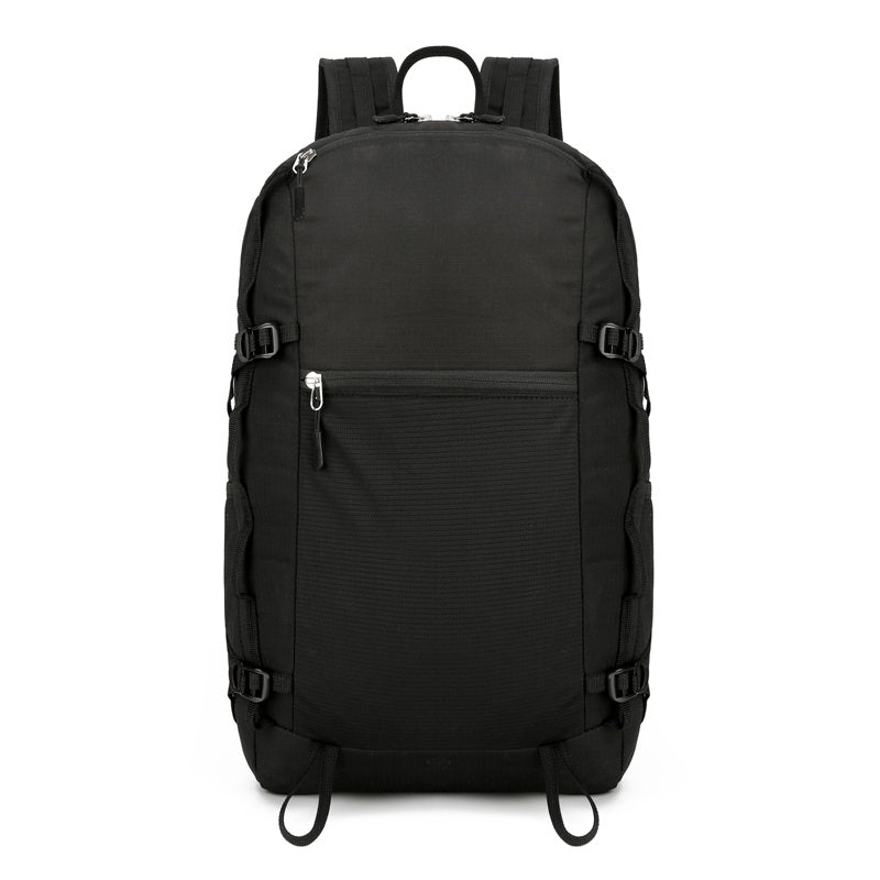 Feldacks black lightweight backpack for trekking with multiple compartments and adjustable straps