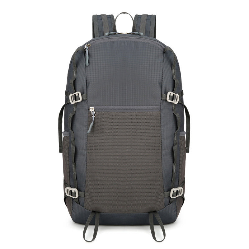 Feldacks lightweight backpack for trekking in dark gray with adjustable straps and front zipper pocket